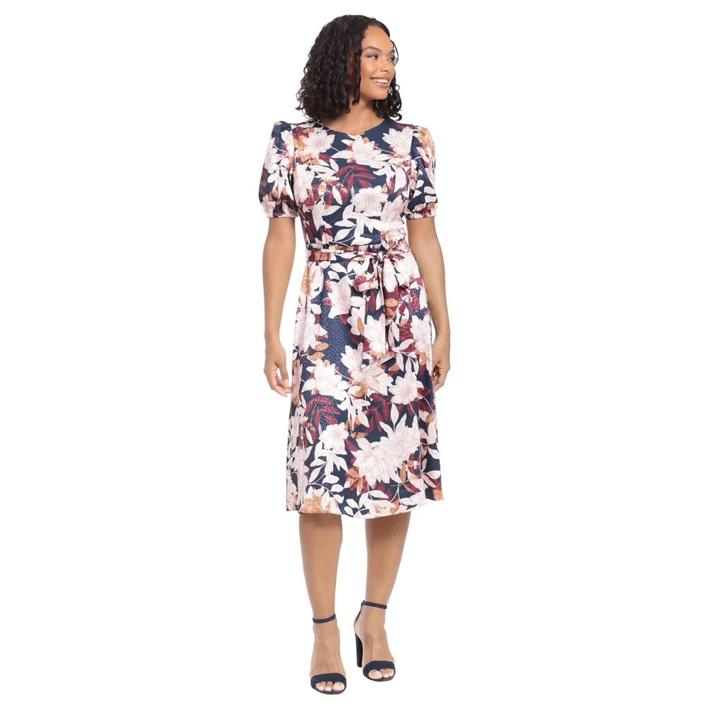 London Times Navy Floral Dress